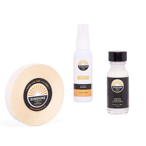 Miniatura 6 de Kit de reemplazo de cabello - Cinta 1522 rollo de 1/2 pulgada x 12 yardas, pegamento blanco para peluca de pegamento extendido, removedor