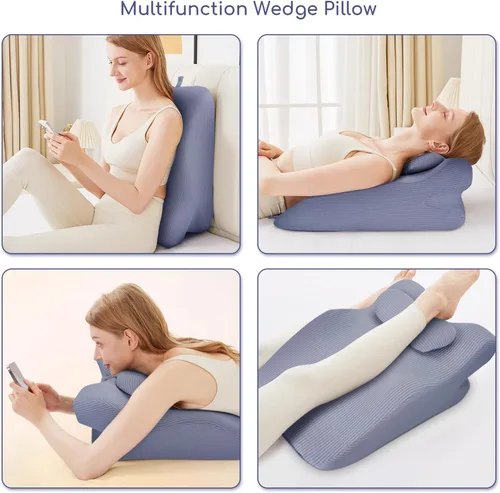 Miniatura 2 de Ejoyous Almohada boca abajo para dormir, almohada de cuña de cama para leer, almohada propensa de espuma viscoelástica para dormir boca abajo