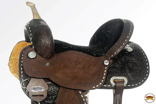 Miniatura 5 de HILASON Western Horse Barrel Racing Saddle Trail American Leather Western Saddle Saddle for Horses Barrel Racing Saddle