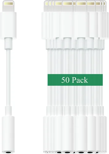 Miniatura 11 de Adaptador de Lightning a 3.5mm para auriculares para iPhone - Paquete de 2 adaptadores de aux para iPhone de alta fidelidad, convertidor de conector