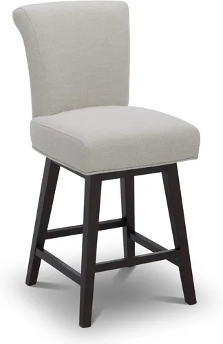 Miniatura 39 de CHITA Taburete giratorio de 26 pulgadas con altura de mostrador, taburete de bar tapizado moderno con respaldo certificado FSC de cuero sintético