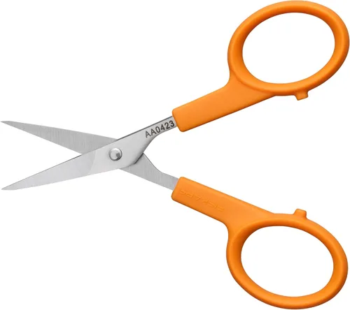 Miniatura 8 de Fiskars Tijeras con mango naranja de corte recto, hojas de acero inoxidable, mango ambidiestro de doble asa
