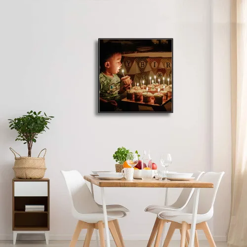 Miniatura 4 de SIGNFORD Lienzo enmarcado personalizado, arte de pared personalizado con fotos de fiesta de cumpleaños impresas digitalmente, 16 x 16 pulgadas