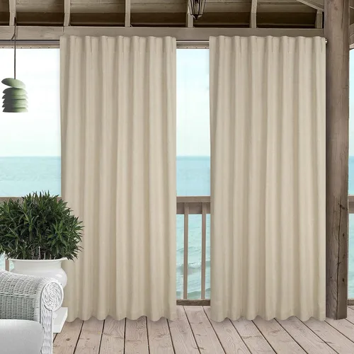 Miniatura 6 de HOMIDATE Paneles de Cortinas de Lino de Linaza de 63 Pulgadas - Juego Natural de 2, Cortinas Ligeras para Ventanas, Cortinas de Lino de Algodón