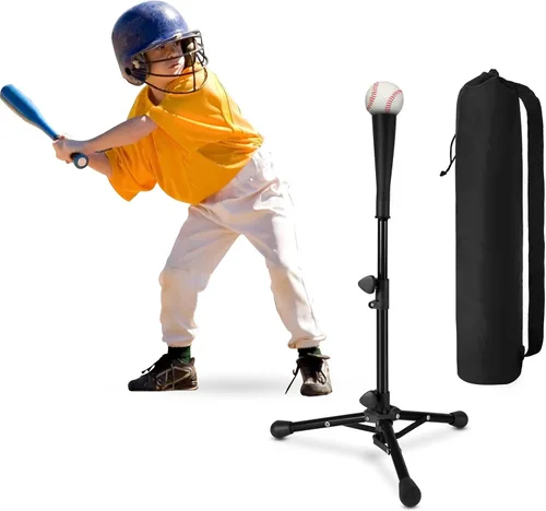 Miniatura 10 de Baseball Tee For Kids, Easy Adjustable Batting Tee From 20.85 to 31.30 Inches. Foldable and Stable Baseball Tees for Hitting with Portable Bag.
