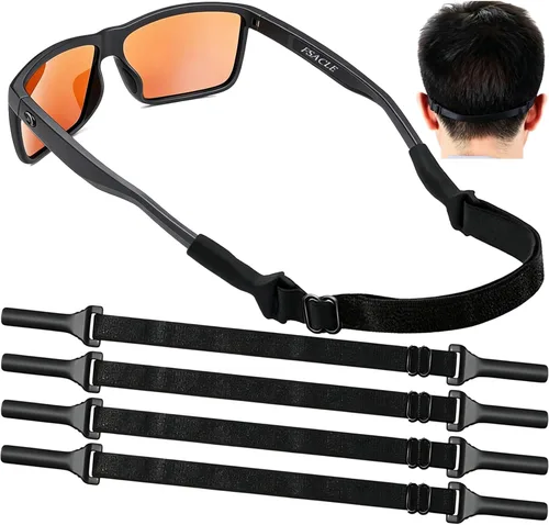 KSACLE Correa ajustable para anteojos - Paquete de 4 unidades mejorado sin tira para lentes, retenedor universal de cuerda para anteojos, correa de