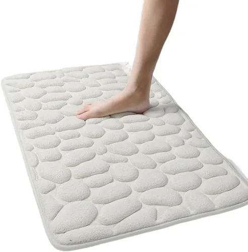 Miniatura 11 de Alfombra de Baño con Relieve De Adoquines, Felpudo Antideslizante, Para Lavabo De Bañera, Suelo Lateral, Almohadilla De Espuma Viscoelástica, Para