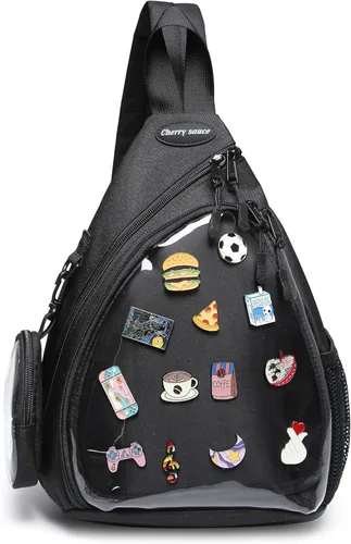 Miniatura 7 de Bolsa Oxford Ita Kawaii con Pin de visualización, mochila de pecho, mochila de un solo hombro, mochila deportiva, mochila para senderismo, mochila
