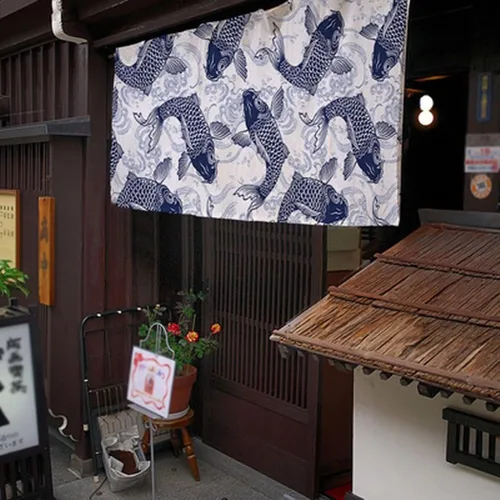 Miniatura 5 de Konsilsa Cortina japonesa Noren, letrero de restaurante japonés de sushi, decoración de puerta, cortina para restaurante, sushi, decoración del G