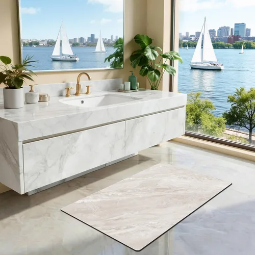 Miniatura 9 de LUMI Tapetes de baño ultra delgados, superabsorbentes, de secado rápido, antideslizantes, para debajo de la puerta, bañera, lavabo y ducha, 17 x 30