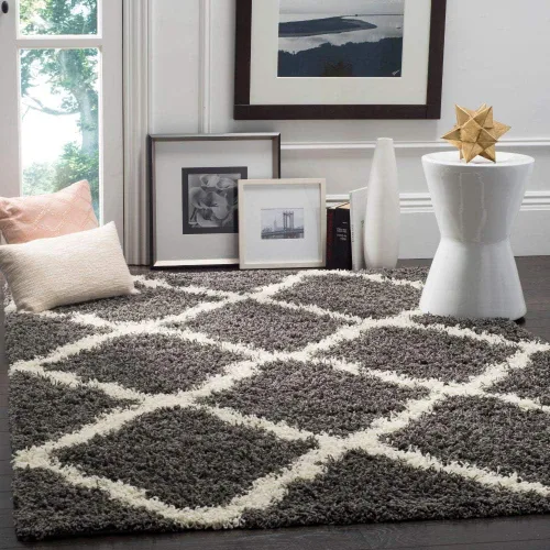 Miniatura 82 de Safavieh - Dallas Shag Collection SGD257A - Alfombra de área con diseño de enrejado de 10 x 14 pies