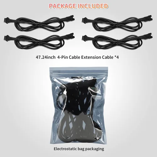 Miniatura 4 de 4 cables de extensión de luces LED RGB de 47 pulgadas/3.93 pies, cable de cable de 4 pines, conector a presión, luces subterráneas, multicolor