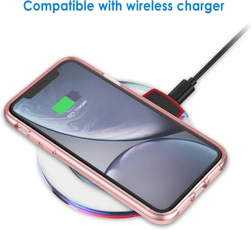 Miniatura 3 de JETech - Funda para iPhone XR de 15,5 cm, cubierta a prueba de golpes sin amarillamiento, parte trasera transparente antiarañazos (oro rosa)