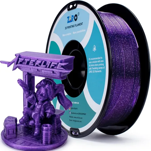 Miniatura 14 de ZIRO - Filamento para impresora 3D, 1.75mm de polilactida brillante con destellos, Serie Camaleón, efecto brillante con destellos, carrete de 1kg