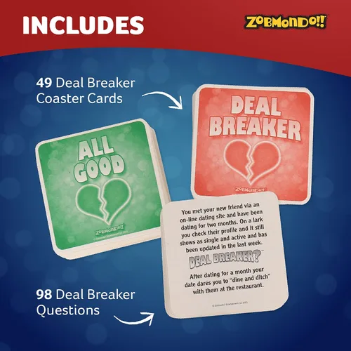Miniatura 3 de Zobmondo!! Juego de cartas de citas para adultos Deal Breaker para adultos, Juegos para adultos para noche de juegos y noche de cita