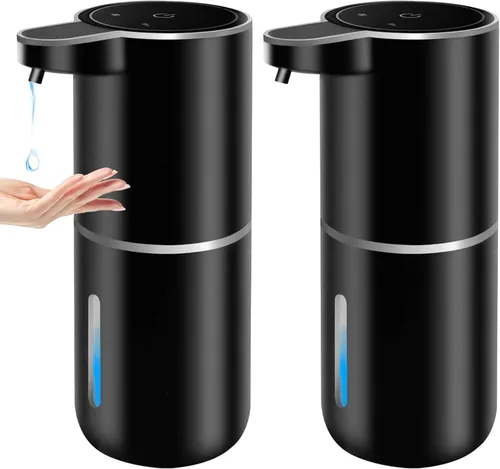 Miniatura 8 de Paquete de 2 dispensadores automáticos de jabón espumoso, 12.8 onzas, 12.8 fl oz, recargable por USB, dispensador eléctrico de jabón de manos de 4