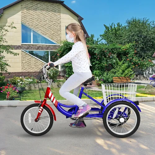 Miniatura 8 de LILYPELLE Triciclo triciclo de 16 pulgadas para principiantes y bicicletas de 3 ruedas de una sola velocidad, bicicletas de tres ruedas con cesta