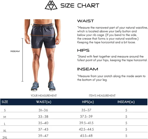 Miniatura 7 de Haimont Pantalones cortos de senderismo de secado rápido para hombre de 5 pulgadas con bolsillos con cremallera, UPF50+ ligeros resistentes al agua