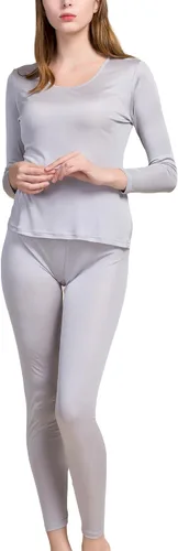 Miniatura 4 de Grenasasilk Ropa interior larga de seda para mujer, ropa interior térmica de seda de morera, ropa interior térmica para clima frío