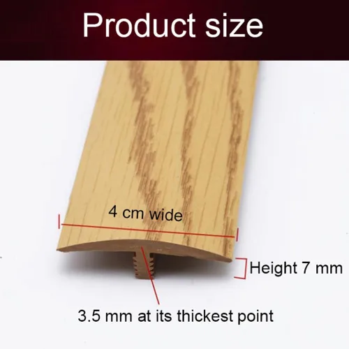 Miniatura 2 de KADEUX Tira de umbral para puertas de 1.6 pulgadas de ancho, tiras de PVC moldeadas en T, reductor de umbral autoadhesivo, tira de unión de piso