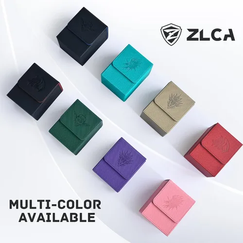 Miniatura 6 de ZLCA Caja de almacenamiento para cartas con 2 divisores, caja de almacenamiento de cartas se adapta a más de 100 cartas con funda individual, caja