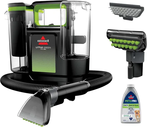 BISSELL® Little Green® Max Pet Limpiador Profundo Portátil para Alfombras y Tapicería, Detallador para Carro/Auto, con Herramienta Autolimpiante