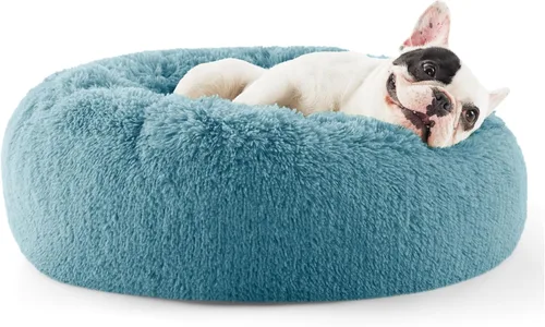 Miniatura 76 de Bedsure - Cama relajante para perro mediano, lavable, tipo dona, cama para gato, antideslizante, redonda, afelpada, mullida, de piel sintética