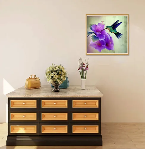 Miniatura 3 de Reofrey Kits de pintura de diamantes para adultos, flores, arte de diamante, diamante de imitación redondo, lienzo bordado de punto de cruz para 7