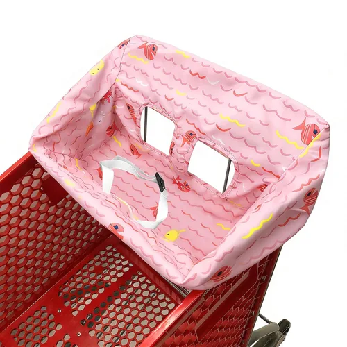 Miniatura 12 de Funda portátil para carrito de compras, fundas para silla alta y carrito de comestibles para bebés, niños, bebés y niños pequeños, bolsa de Gris