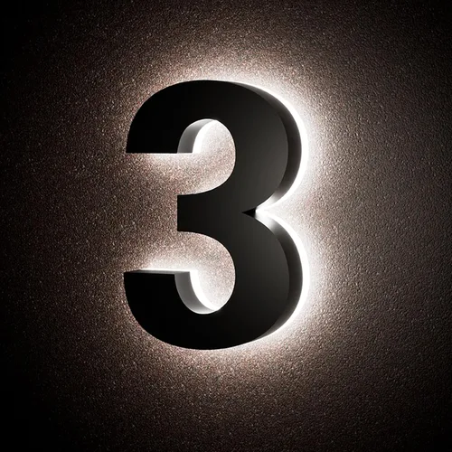Miniatura 31 de Números de casa retroiluminados de 5 pulgadas para exteriores, acero inoxidable, número de dirección de casa iluminado con LED, letreros