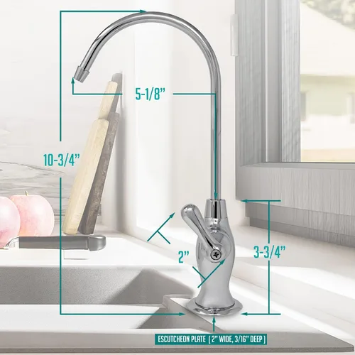Miniatura 7 de Metpure Grifo RO con Separación de Aire con 3 puertos de conexión. Sistema de filtración de agua potable de ósmosis inversa Dispensador de agua