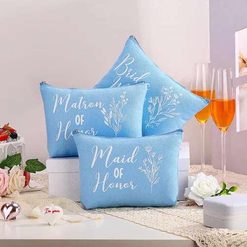 Miniatura 3 de 48 piezas de 8 juegos de regalos de propuesta de dama de honor, regalos a granel de boda Will You Be My Maid of Honor Matron of Honor, bolsas de Azul