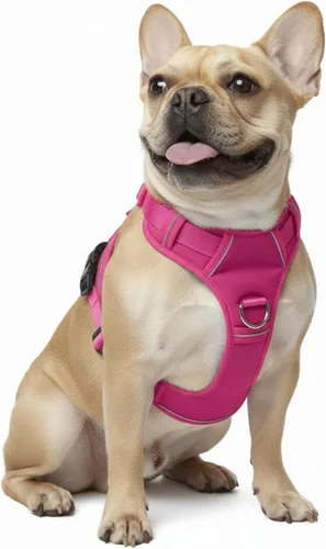 Miniatura 10 de Arnés sin tirones para perro, con 2 clips para correa, chaleco Oxford reflectante ajustable para mascotas con asa de fácil control para perros Negro