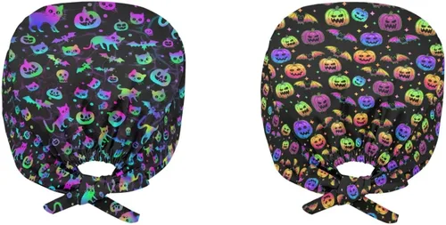 Miniatura 135 de Babrukda Paquete de 2 gorras con banda para el sudor ajustable con lazo en la espalda, gorro divertido