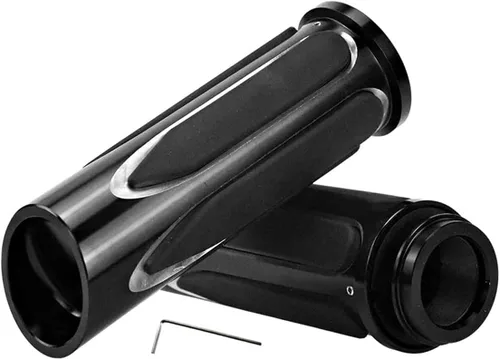 Miniatura 12 de 1" Electronic Throttle Defiance Handlebar Grips 25mm Hand Grips Fit for Harley Touring Street Glide Road King Road Glide Electra Glide #2 Negro