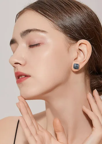 Miniatura 3 de Lauren-Spencer Aretes cuadrados de piedras preciosas para mujer, delicados aretes de piedra de malaquita y sodalita de turquesa hipoalergénicos