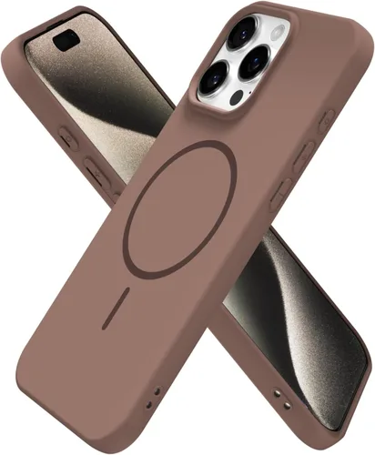 Miniatura 8 de oakxco Funda de silicona Mag Safe para iPhone 17 Pro Max, funda magnética delgada y fina compatible con carga inalámbrica MagSafe, bonita funda Negro