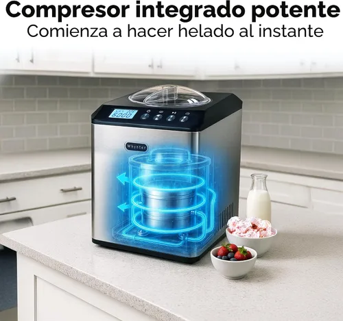 Miniatura 7 de Whynter máquina para hacer crema helada vertical 2.1 cuarto de galón con tazón de acero inoxidable