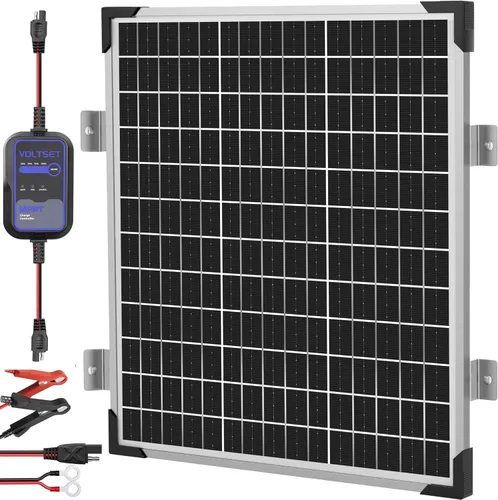 Miniatura 13 de Voltset Cargador de batería solar de 12 V – Kit de panel solar impermeable de 20 W con controlador MPPT inteligente – Mantenedor de cargador
