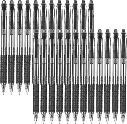Miniatura 14 de Sooez Paquete de 12 bolígrafos a granel, bolígrafos de escritura suave con agarre suave, bolígrafo de tinta negra retráctil, bolígrafos de punta