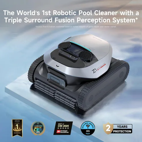 Miniatura 8 de DREAME Z1 Pro Limpiador robótico de piscinas inalámbrico, control remoto LiFi, succión de 8000 GPH, limpieza horizontal a nivel del agua