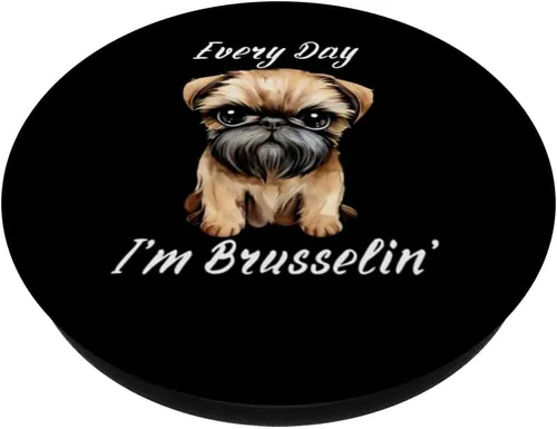 Miniatura 2 de Funny Brussels Griffon Every Day I'm Brusselin PopSockets estándar PopGrip para hombre y mujer