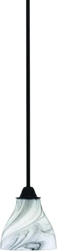 Miniatura 126 de Toltec Lighting Paramount - Mini colgante de 1 luz en acabado negro mate con cristal de arte perla de 7 pulgadas y estilo negro