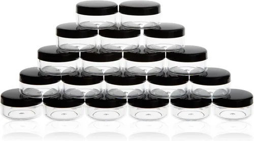 Miniatura 38 de Envases de muestra de 3 gramos con tapas, 75 paquetes de tarros de muestra diminutos con etiquetas, envases cosméticos de plástico mini para Tapa