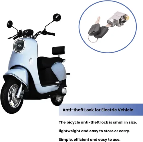 Miniatura 2 de Ragyzity Cerradura de seguridad para caja de batería de bicicleta eléctrica, cerradura de cilindro de batería, interruptor de encendido, cerradura