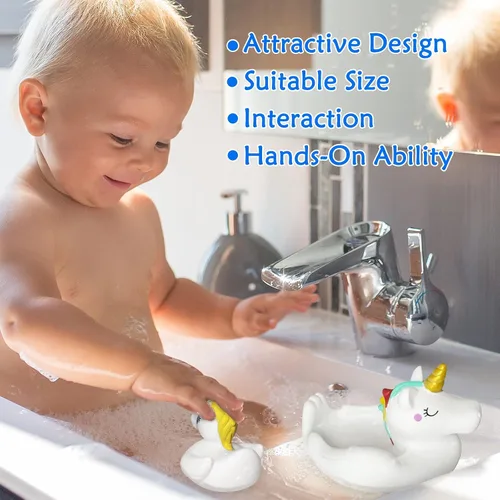 Miniatura 2 de Juguetes de baño para bebés, bonitos juguetes de baño de unicornio para niños pequeños, juguetes de bañera para niños y niñas, juguetes de ducha