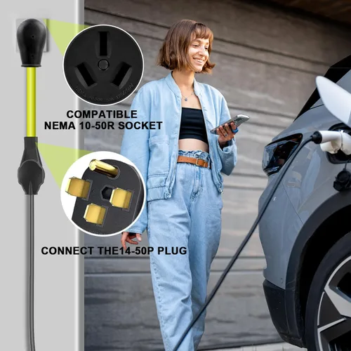 Miniatura 7 de Cable adaptador del cargador EV Campzlly, adaptador NEMA 10-50P a 14-50R, enchufe de 50A a 4 clavijas hembra, compatible con EV para carga de nivel