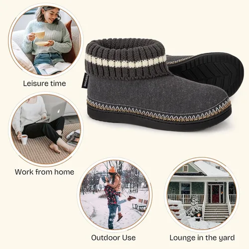 Miniatura 3 de EverFoams Pantuflas cómodas de espuma viscoelástica para mujer con suela de goma para interiores y exteriores