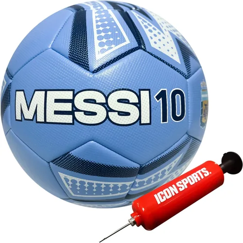 Miniatura 18 de Icon Sports Balón de fútbol de la Asociación Argentina de Fútbol con licencia Messi-Blanco