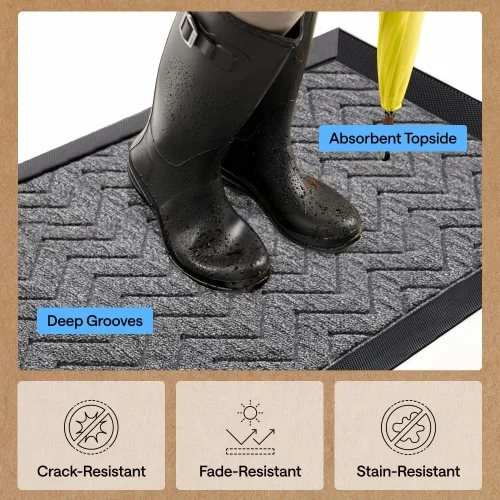 Miniatura 5 de Gorilla Grip WeatherMax - Tapete para todas las estaciones, 72 x 24 pulgadas, goma natural duradera, resistente a manchas y decoloración, perfil
